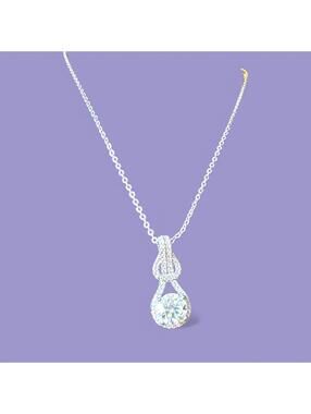 Moissanite Pendant Necklace w/ COA Sterling Silver
